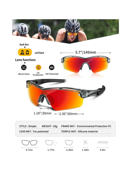 Gafas de sol deportivas Rosemal 7252 polarizadas UV400