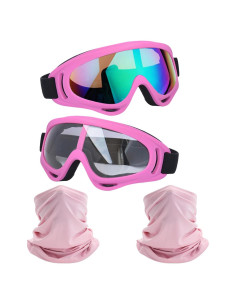 Gafas de Motocicleta LJDJ 2 Paquetes con 2 Máscaras