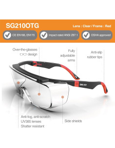 Gafas de Seguridad DEX FIT SG210 OTG - 6 Pares, UV385 2