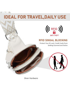 Bolsa Cruzada Antirrobo DIOMO para Mujeres - Cuero Vegano 0.32kg 2