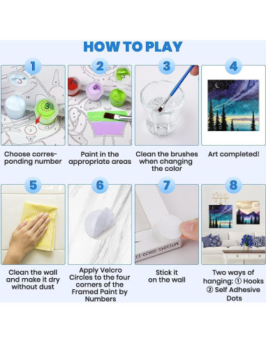 Kit de Pintura por Números Genérico 4 Lienzos 20x20 cm