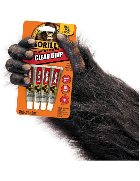 Adhesivo de contacto Gorilla Clear Grip 4 tubos 5.67 ml transparente