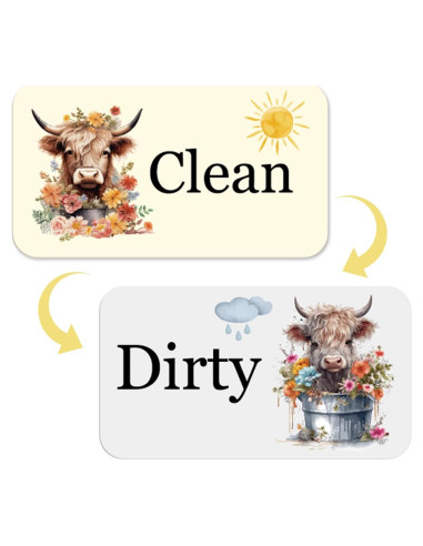 Imán de Lavavajillas Limpio Sucio Cosmisun Vaca 9x5 cm
