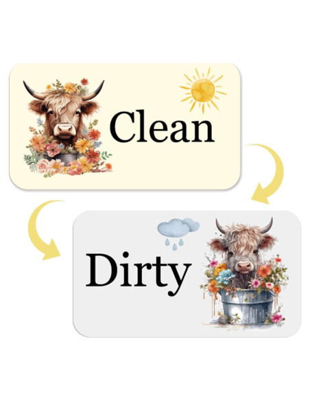 Imán de Lavavajillas Limpio Sucio Cosmisun Vaca 9x5 cm