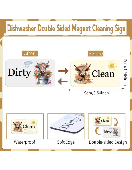 Imán de Lavavajillas Limpio Sucio Cosmisun Vaca 9x5 cm