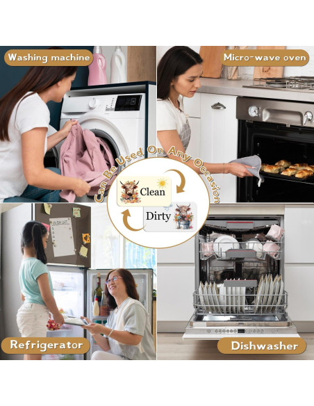 Imán de Lavavajillas Limpio Sucio Cosmisun Vaca 9x5 cm