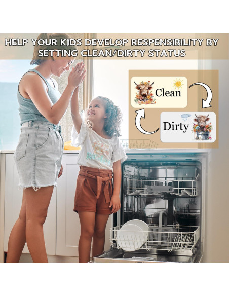 Imán de Lavavajillas Limpio Sucio Cosmisun Vaca 9x5 cm