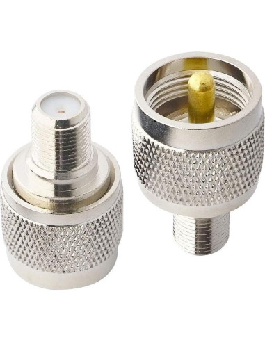 Adaptador Coaxial Boobrie UHF Macho a F Hembra 2-Pack