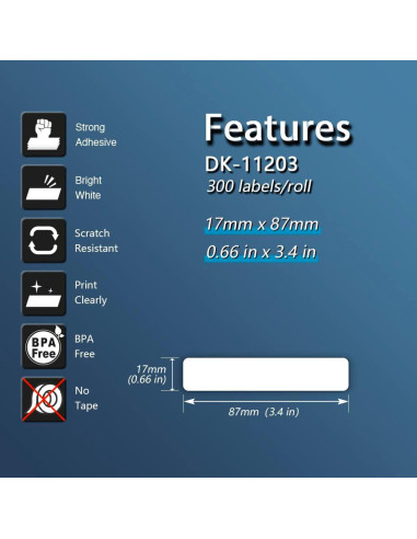 Etiquetas de Carpeta BETCKEY DK-1203 - 20 Rollos 6000 Etiquetas