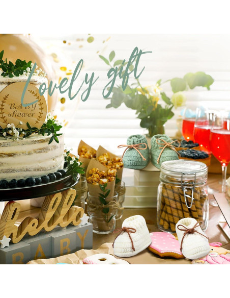 2 Pares de Botines de Bebé Jeere Algodón 0-6 Meses Blanco Verde