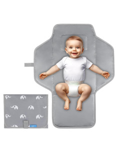 Almohadilla de Cambio Portátil PEVA Gris - Estación de Cambio Plegable