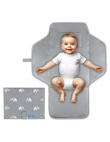 Almohadilla de Cambio Portátil PEVA Gris - Estación de Cambio Plegable