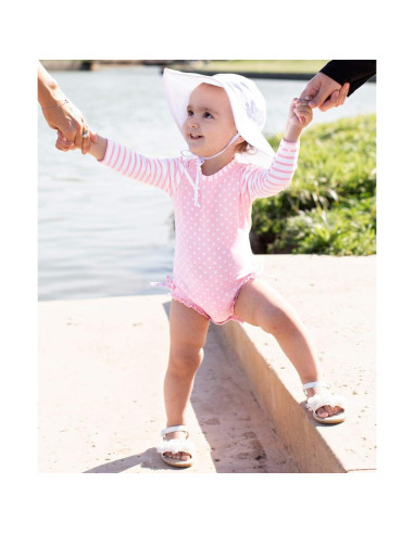 Sombrero de sol RuffleButts para bebés 0-6 meses UPF 50+
