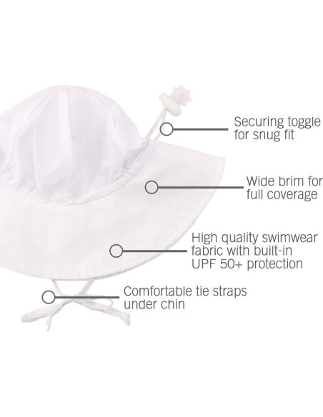 Sombrero de sol RuffleButts para bebés 0-6 meses UPF 50+