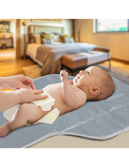 Almohadilla de Cambio Portátil PEVA Gris - Estación de Cambio Plegable