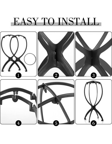 Soporte para Pelucas Obeoby Negro Plegable 35 cm