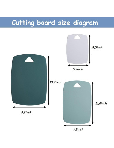Juego de 3 Tablas de Cortar XINHUISHQZ Verde Apta Lavavajillas