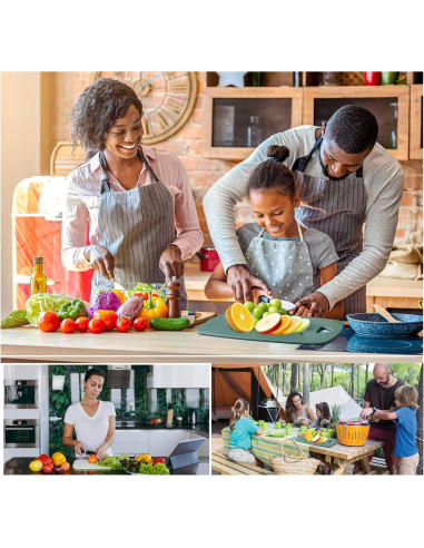 Juego de 3 Tablas de Cortar XINHUISHQZ Verde Apta Lavavajillas