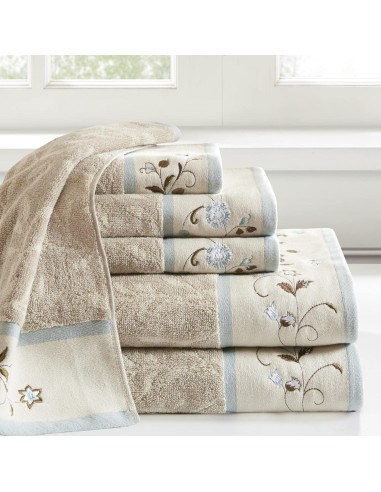 Conjunto de Toallas de Algodón Madison Park Serene 6 Piezas + Alfombra 50.8x76.2 cm