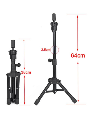 Soporte de Peluca Trípode Zhiqian 63.5 cm Ajustable