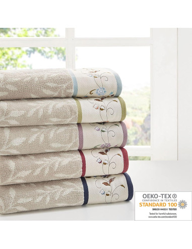 Conjunto de Toallas de Algodón Madison Park Serene 6 Piezas + Alfombra 50.8x76.2 cm