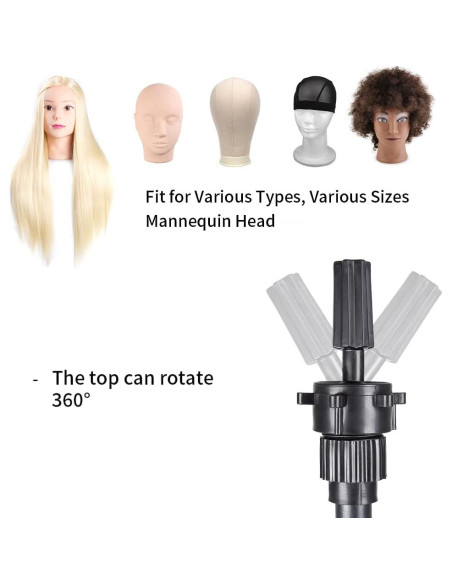 Soporte de Peluca Trípode Zhiqian 63.5 cm Ajustable