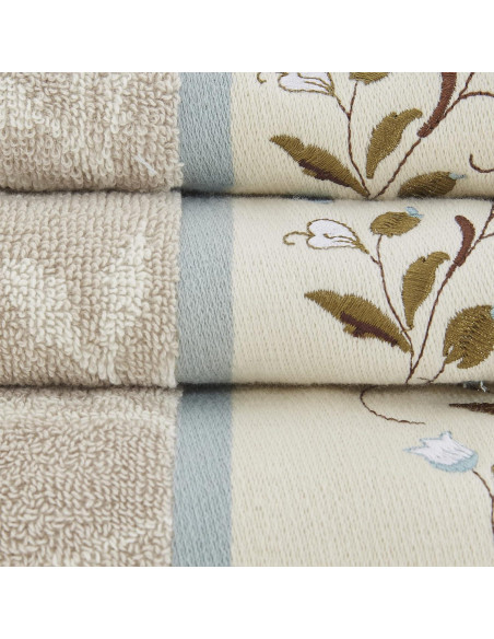 Conjunto de Toallas de Algodón Madison Park Serene 6 Piezas + Alfombra 50.8x76.2 cm
