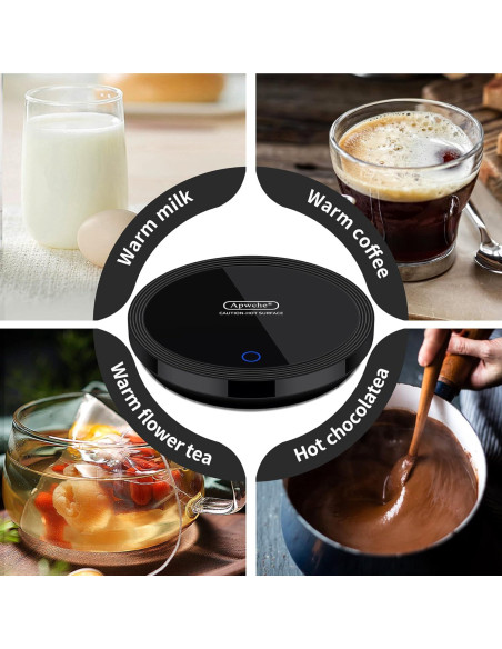 Calentador de Tazas Eléctrico Apwche Negro con Sensor Automático