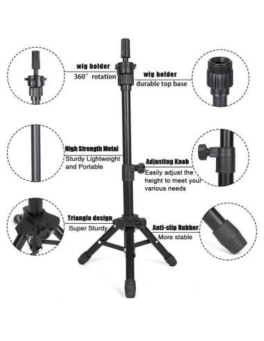 Soporte de Peluca Trípode Zhiqian 63.5 cm Ajustable