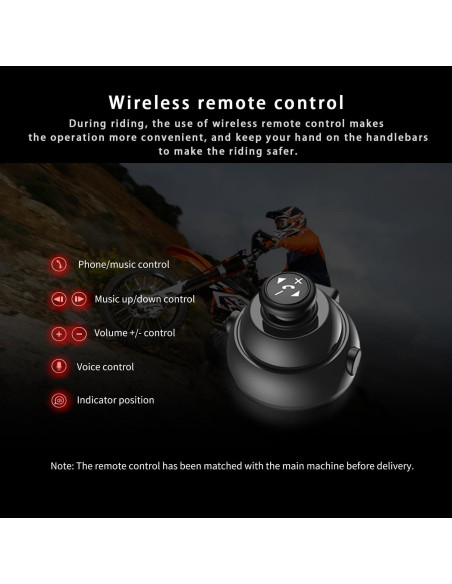 Auricular Intercomunicador Bluetooth LV9 para Casco - Impermeable IPX6