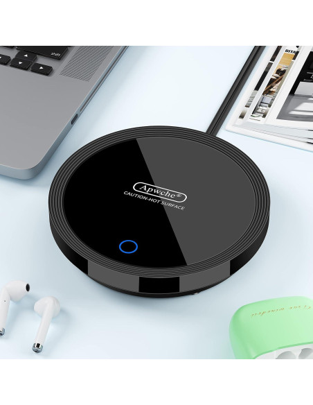 Calentador de Tazas Eléctrico Apwche Negro con Sensor Automático