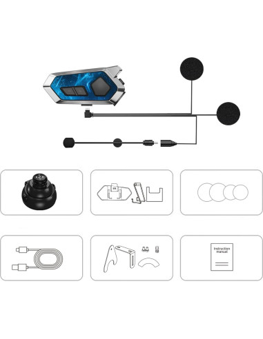 Auricular Intercomunicador Bluetooth LV9 para Casco - Impermeable IPX6
