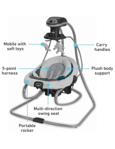 Columpio y Mecedora Graco DuetSoothe Zafiro 6 Velocidades 2