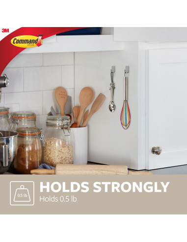 Ganchos de Metal Inoxidable Command 8 Piezas 0.23 kg