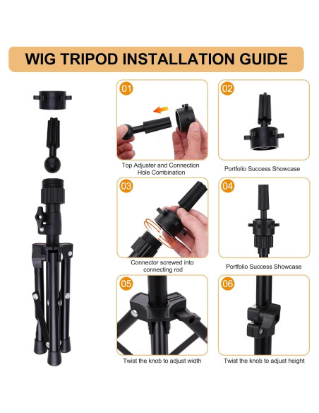 Cabeza de Peluca de Lona PWEOUKE 22" con Soporte Ajustable