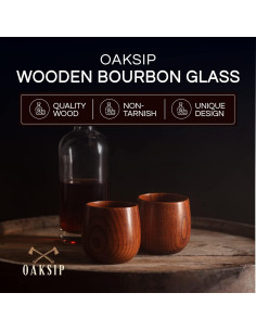 Vaso de Bourbon de Madera Oaksip 10 Onzas - Regalo para Hombres 2