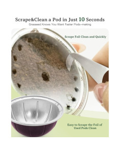 Kit de cápsulas reutilizables Grasseed para Vertuo con 50 sellos 2