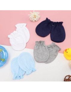 Guantes de algodón elástico BQUBO para bebés 0-6 meses - 8 pares 2