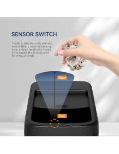 Cubo de Basura Automático ELLO&ALLO 50L Negro con Sensor 2