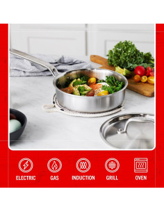 Sartén Mini Sauté Heritage Steel 1.5 Qt Acero Inoxidable 2