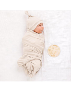 Manta de Recepción para Bebé Niña Konssy 76.2x76.2 cm Beige 2