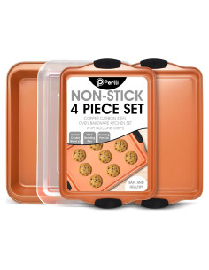 Juego de Bandejas para Hornear Perlli 4 Piezas Antiadherente