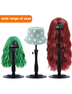 Soporte para Pelucas Ajustable WiZiWi Negro 32-47 cm 2