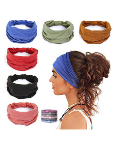 Diademas Anchas GILI 6 Piezas para Mujeres - Absorbentes y Elásticas