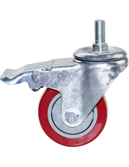 Ruedas de Caster DICASAL 75mm con Freno Doble Bloqueo - 4 Piezas