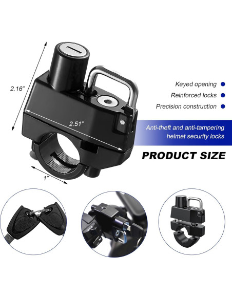 Candado Antirrobo para Casco de Motocicleta NYTKL con 2 Llaves