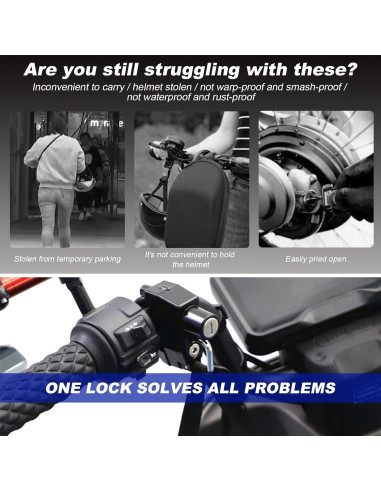 Candado Antirrobo para Casco de Motocicleta NYTKL con 2 Llaves