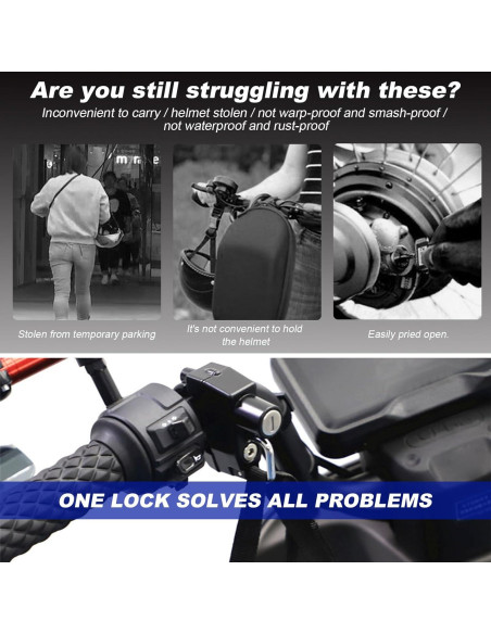 Candado Antirrobo para Casco de Motocicleta NYTKL con 2 Llaves