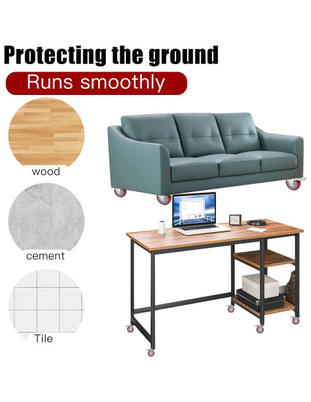 Ruedas de Caster DICASAL 75mm con Freno Doble Bloqueo - 4 Piezas