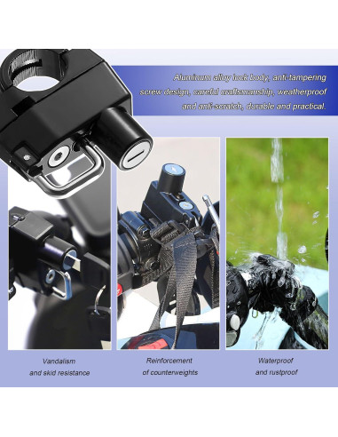 Candado Antirrobo para Casco de Motocicleta NYTKL con 2 Llaves